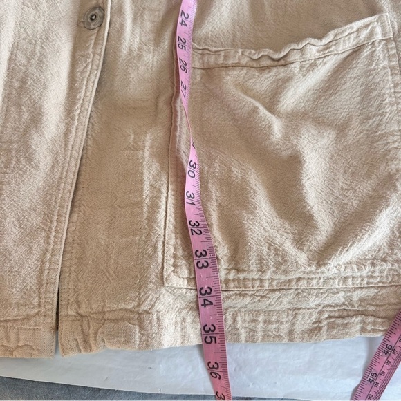 COTTON USA VTG 80 Crinkle Cotton Lightweight Oversized Long Blazer All Season OS - Picture 12 of 13